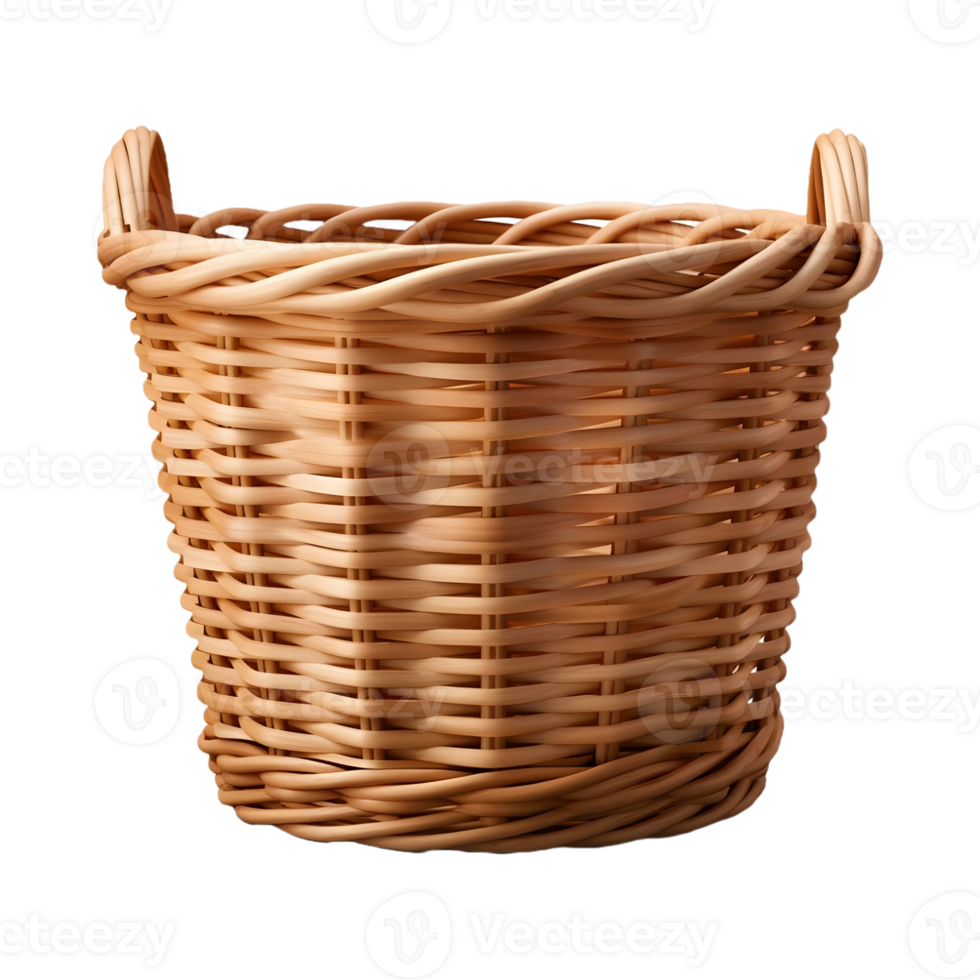 AI generated 3D Rendering of a Empty Fruits or Vegetables Basket on Transparent Background - Ai Generated png