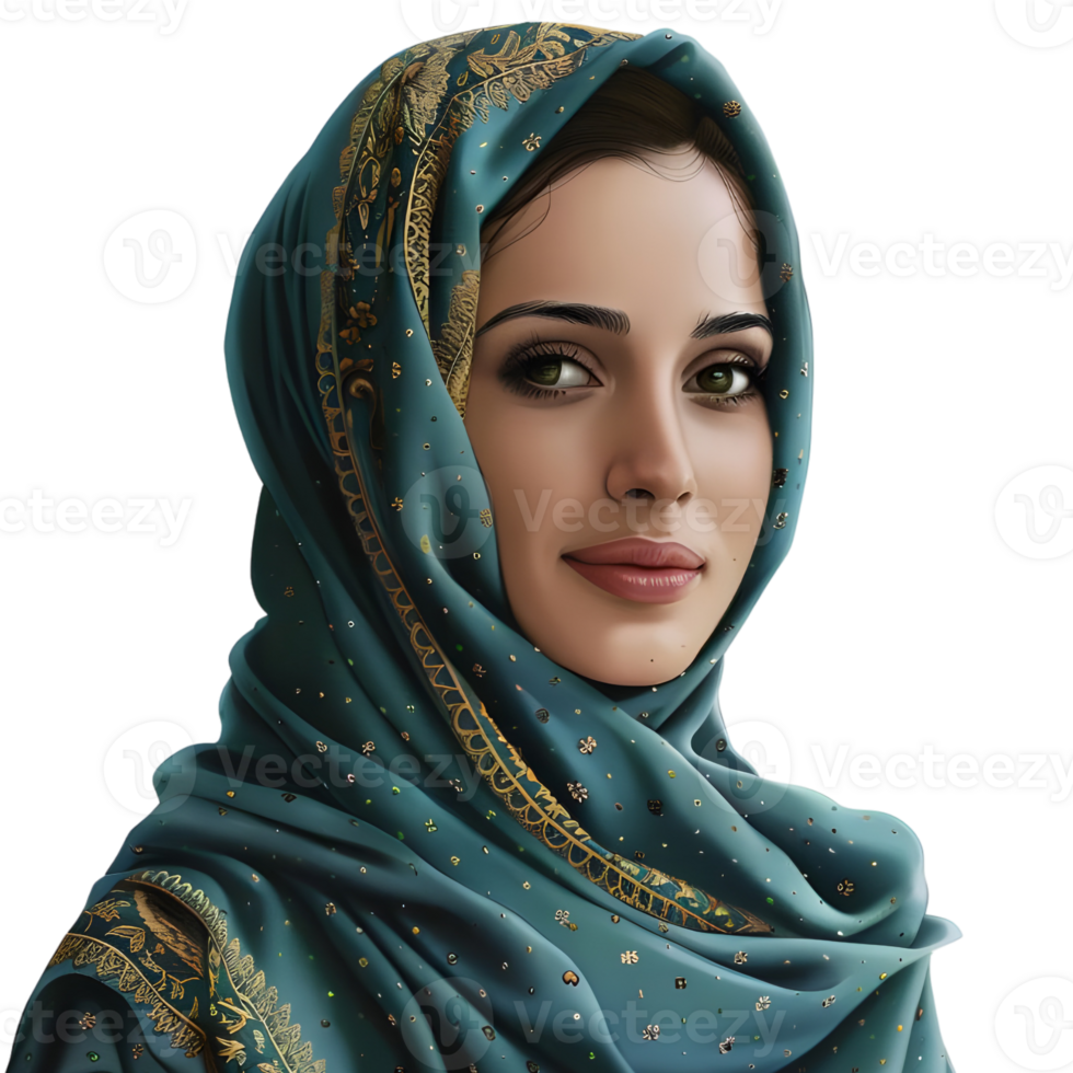 AI generated Muslim Woman Wearing Hijaab on Transparent background - Ai Generated png