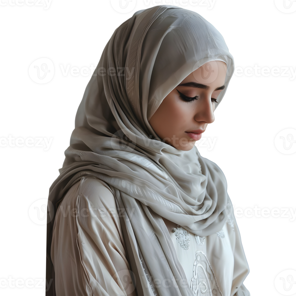 AI generated Muslim Woman Wearing Hijaab on Transparent background - Ai Generated png