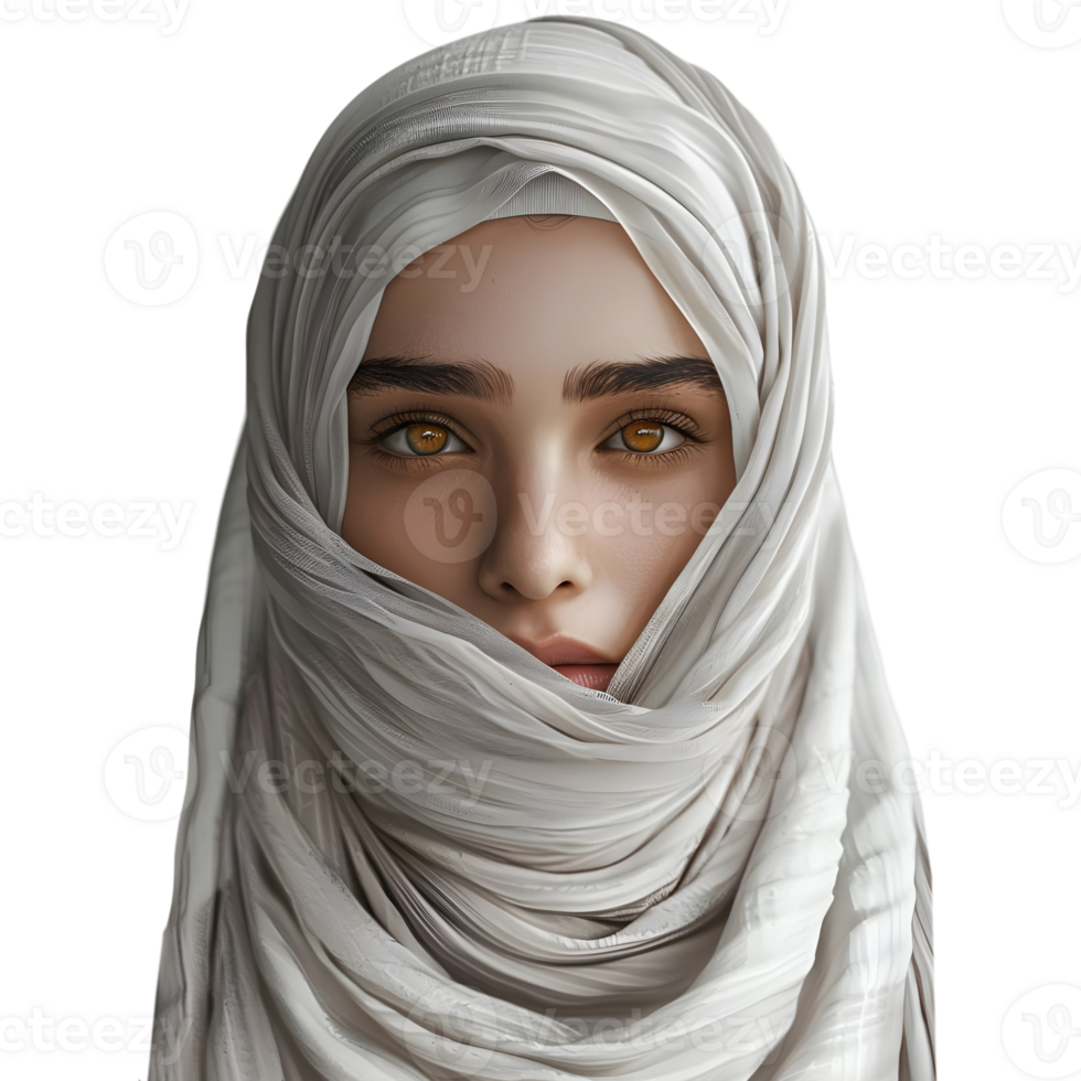 AI generated Muslim Woman Wearing Hijaab on Transparent background - Ai Generated png