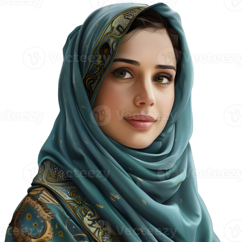 AI generated Muslim Woman Wearing Hijaab on Transparent background - Ai Generated png