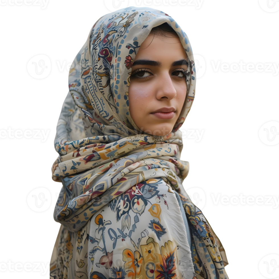 AI generated Muslim Woman Wearing Hijaab on Transparent background - Ai Generated png
