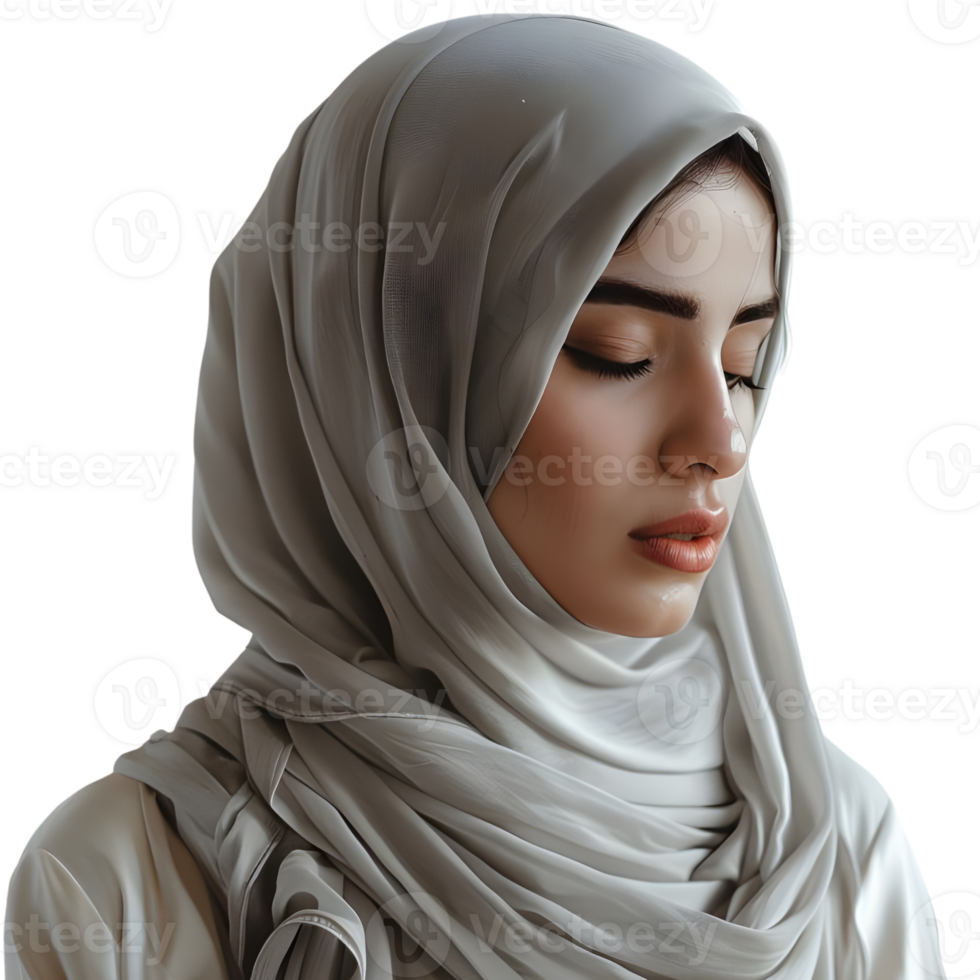 AI generated Muslim Woman Wearing Hijaab on Transparent background - Ai Generated png