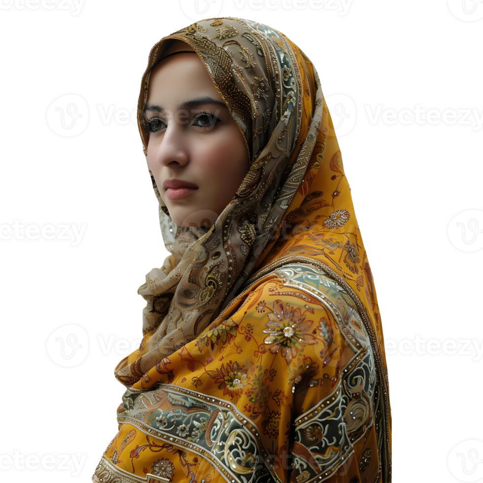 AI generated Muslim Woman Wearing Hijaab on Transparent background - Ai Generated png