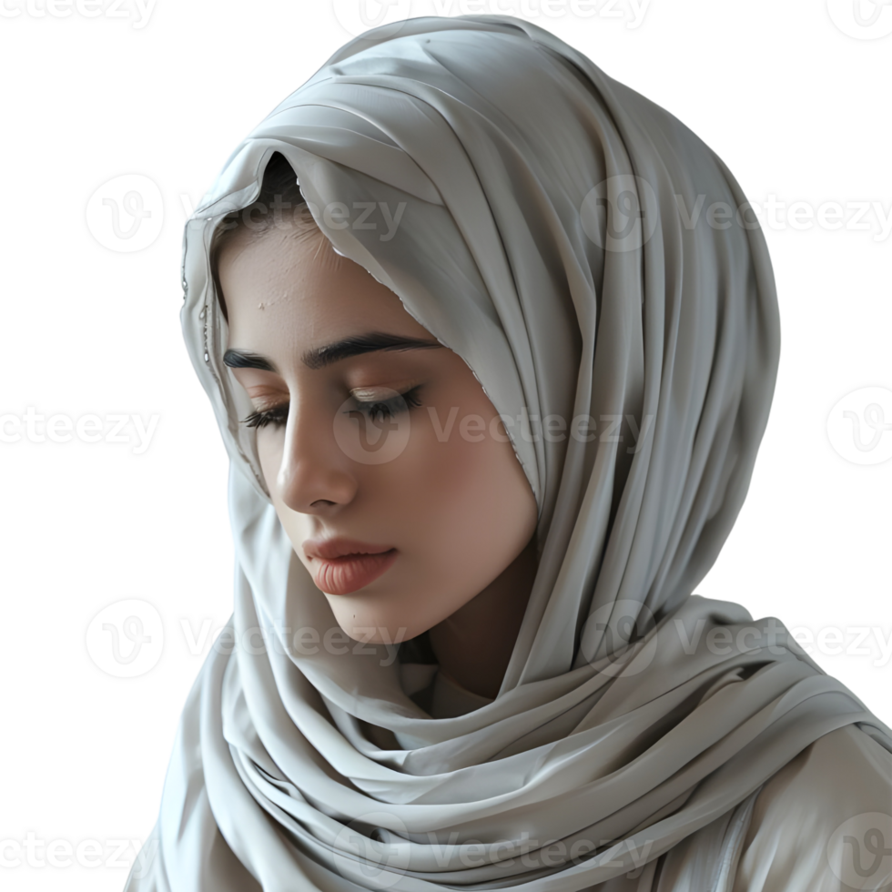 AI generated Muslim Woman Wearing Hijaab on Transparent background - Ai Generated png