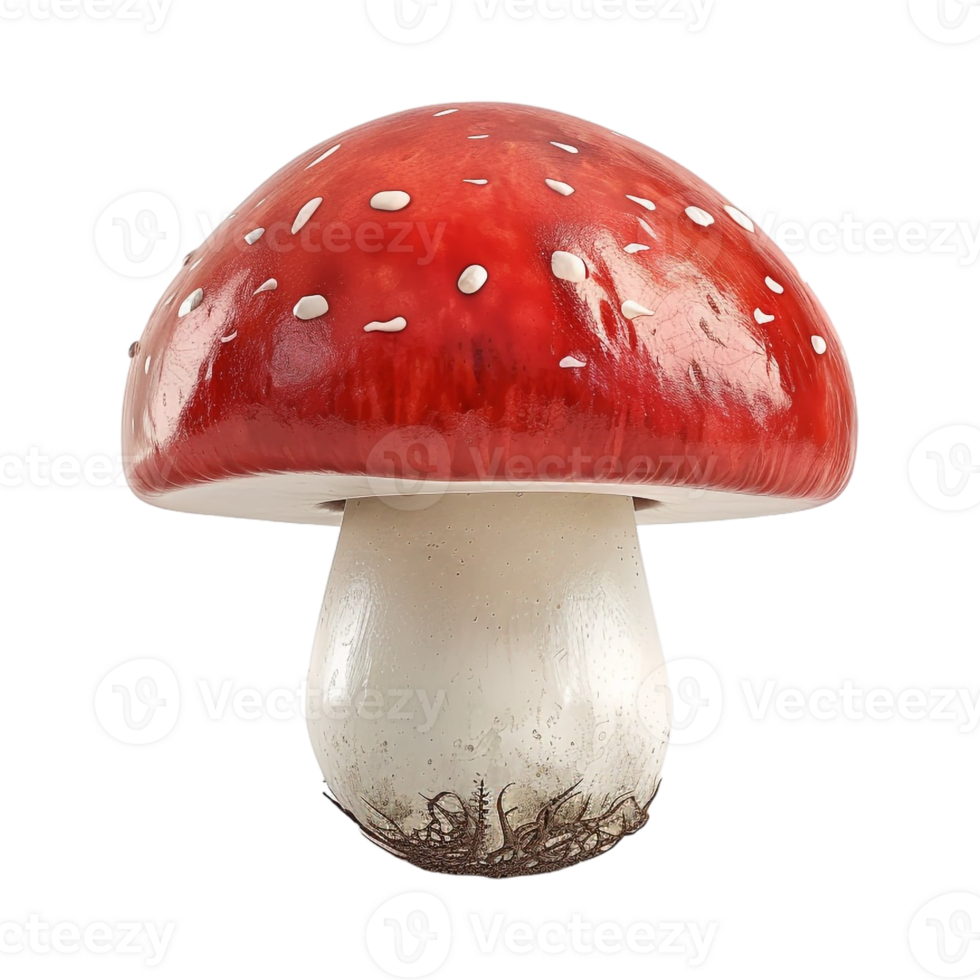 AI generated 3D Rendering of a Mushroom on Transparent Background - Ai Generated png