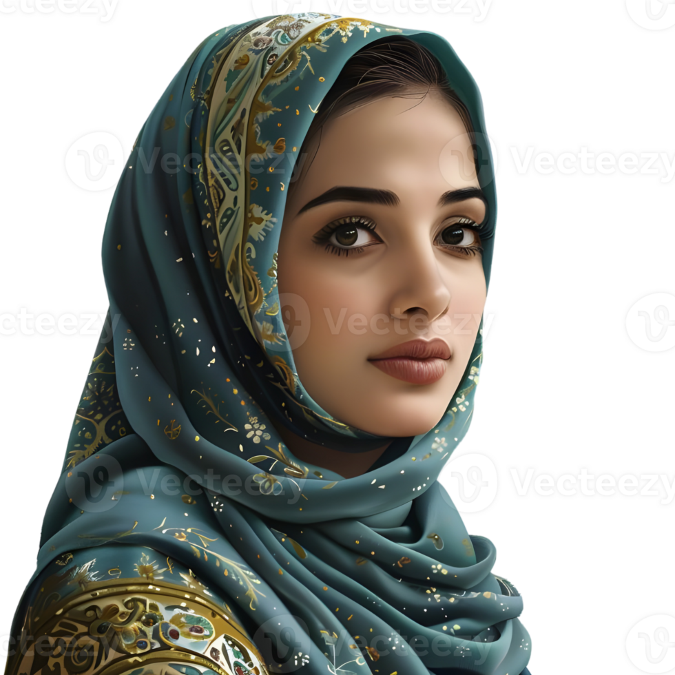 AI generated Muslim Woman Wearing Hijaab on Transparent background - Ai Generated png