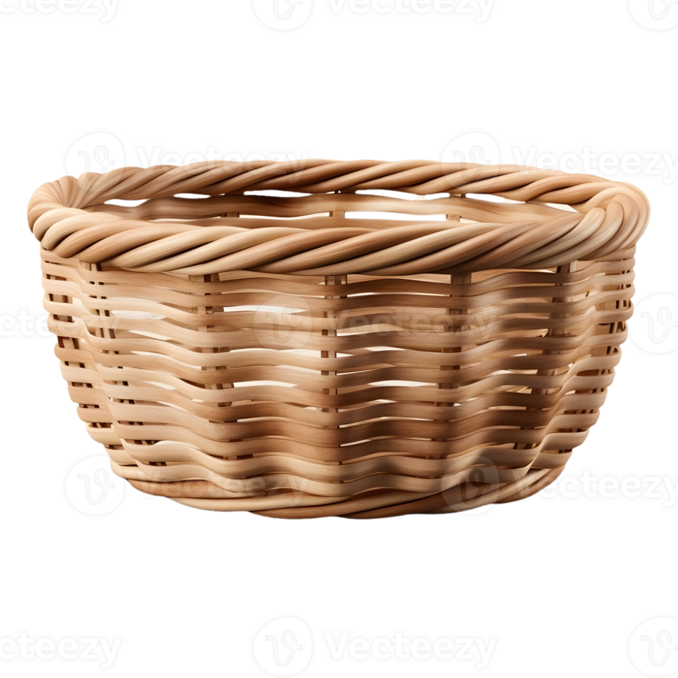 AI generated 3D Rendering of a Empty Fruits or Vegetables Basket on Transparent Background - Ai Generated png