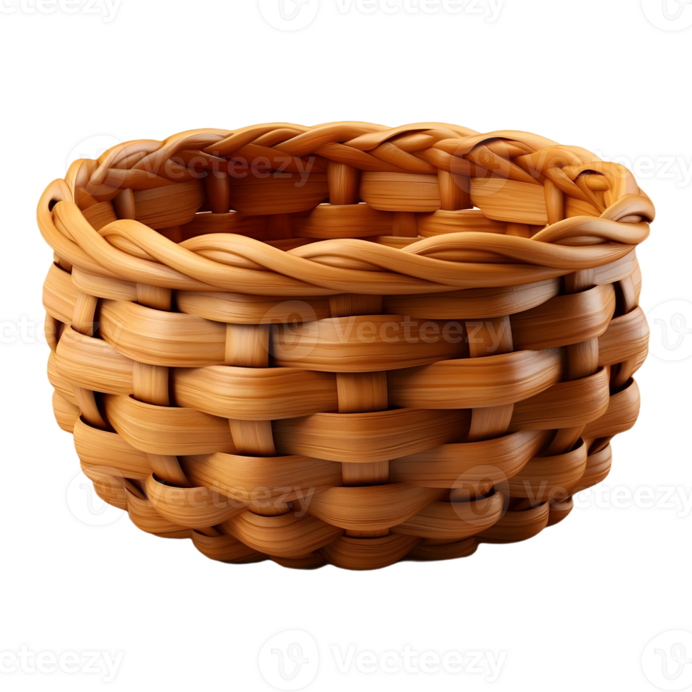 AI generated 3D Rendering of a Empty Fruits or Vegetables Basket on Transparent Background - Ai Generated png