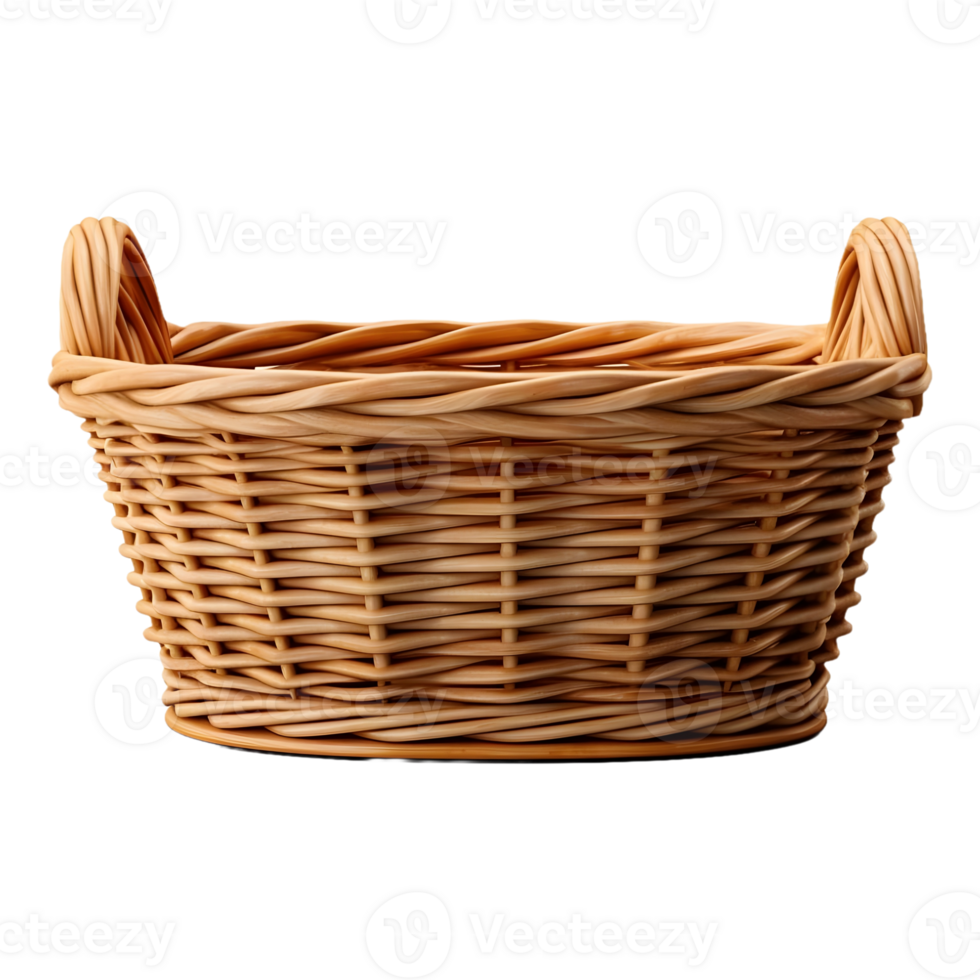 AI generated 3D Rendering of a Empty Fruits or Vegetables Basket on Transparent Background - Ai Generated png