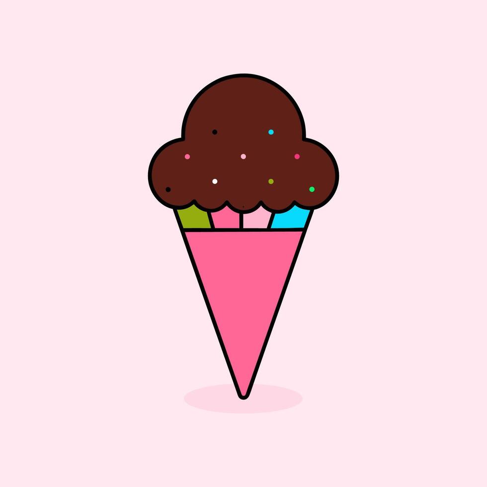 Line art vector art of an ice cream cone