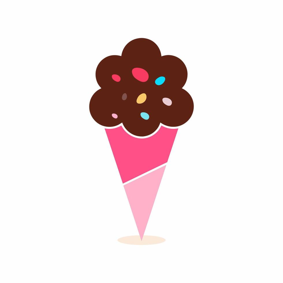 A vectorized illustration of an ice cream in line art style vector