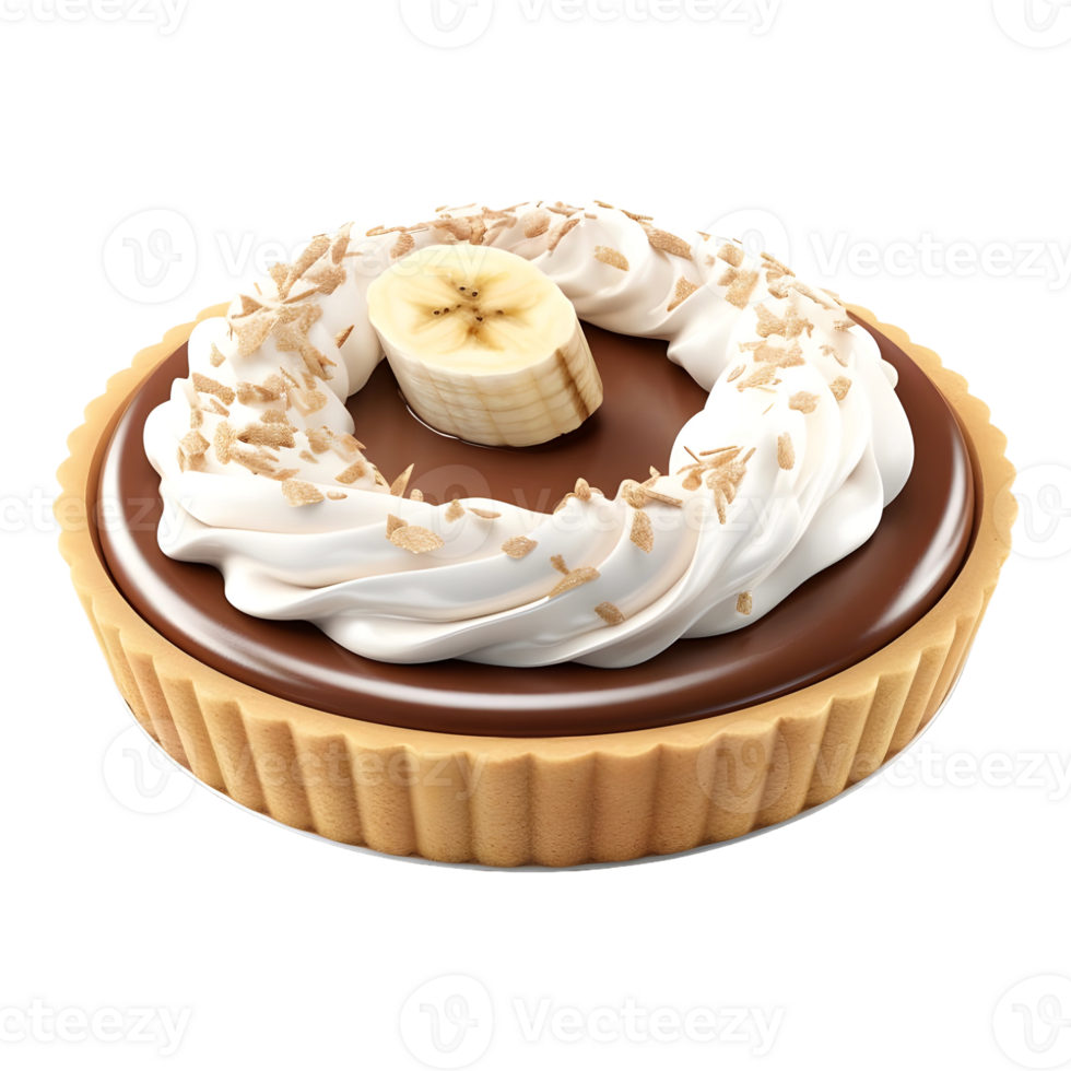 AI generated Cake With Banana Toppings on Transparent background - Ai Generated png