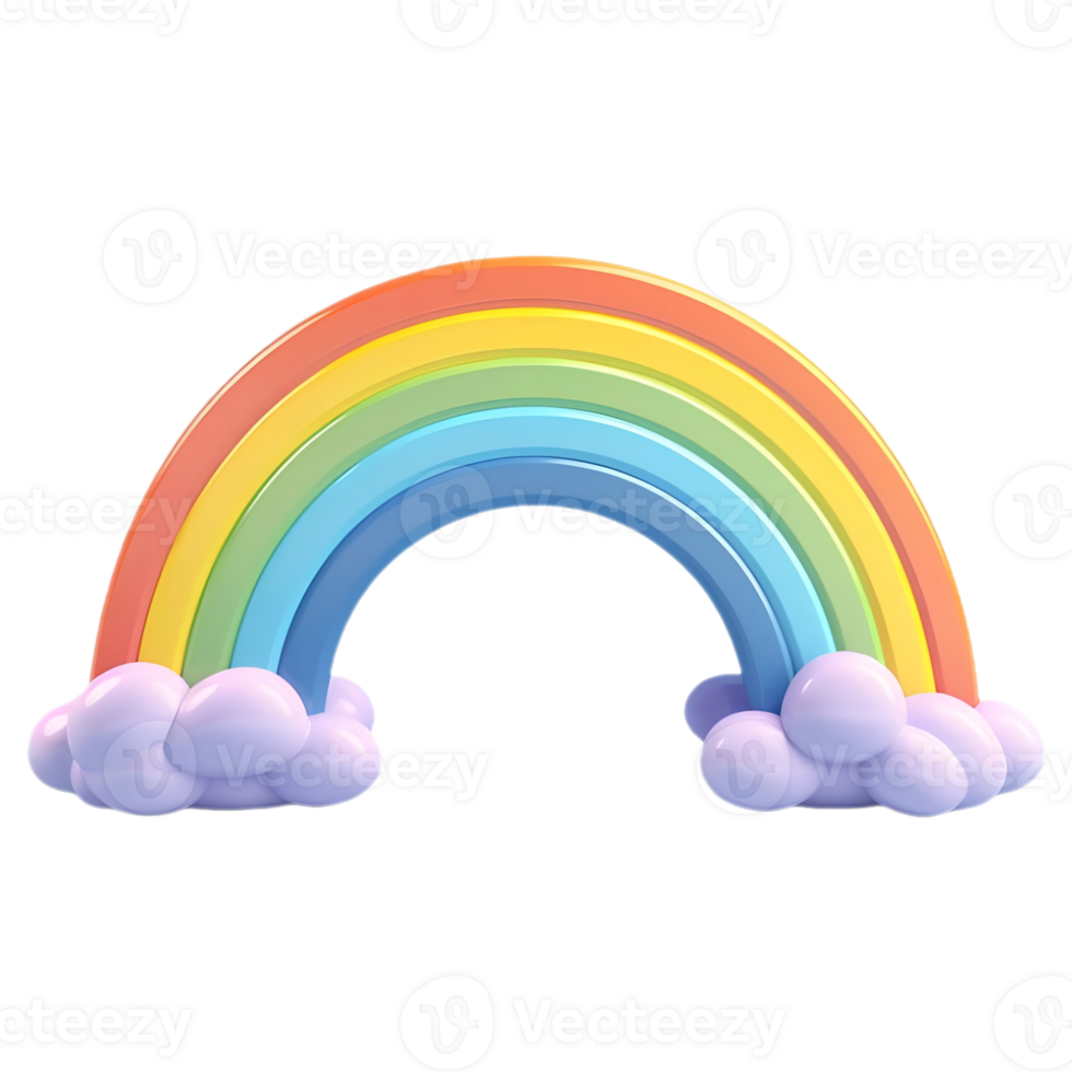AI generated 3D Rendering of a Colorful Rainbow on Transparent Background - Ai Generated png