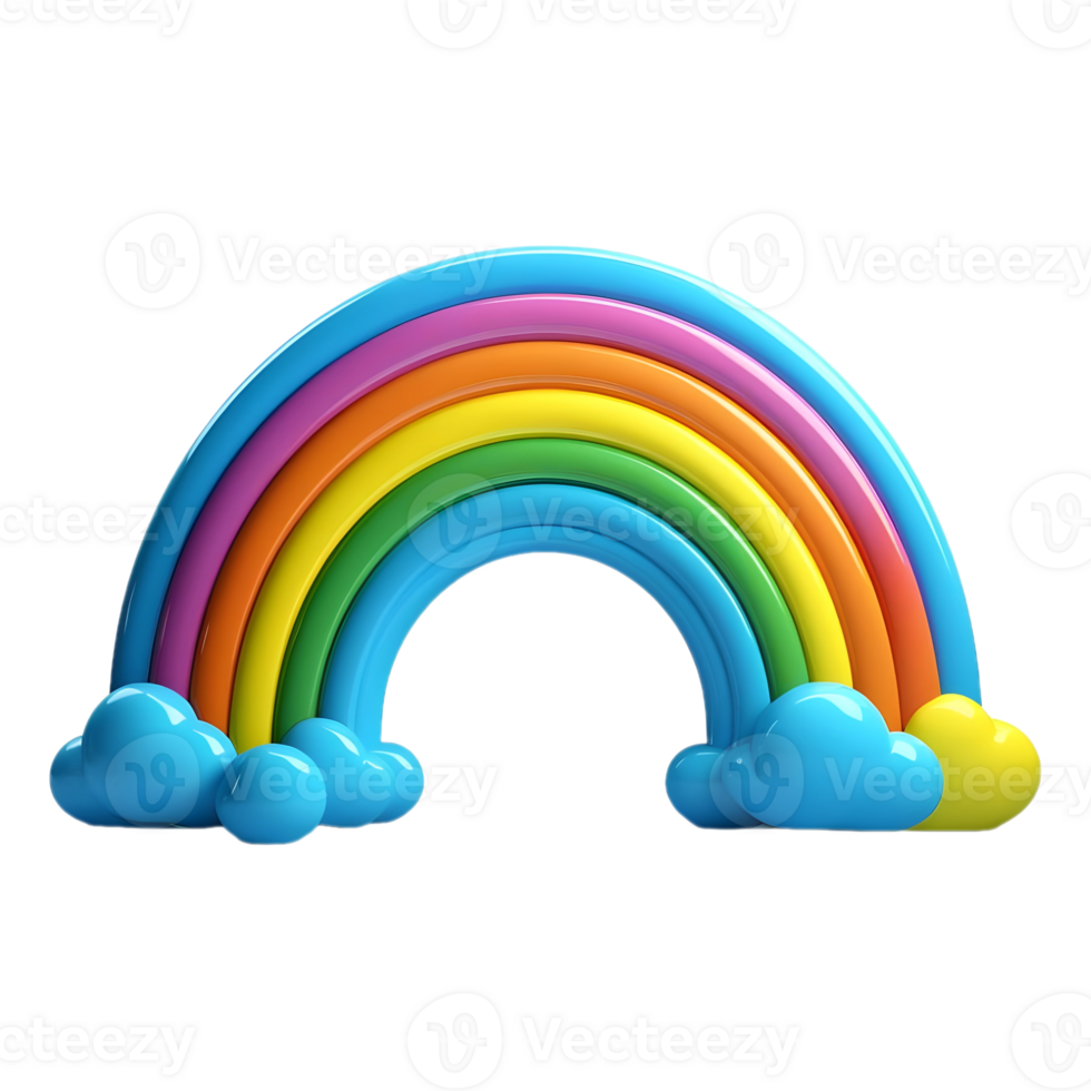 AI generated 3D Rendering of a Colorful Rainbow on Transparent Background - Ai Generated png
