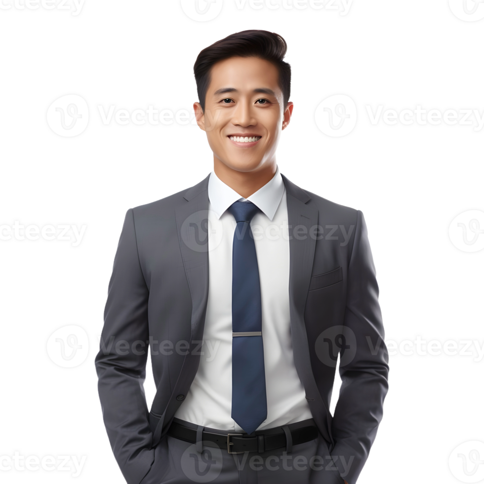 AI generated Young Businessman Standing on Transparent background - Ai Generated png