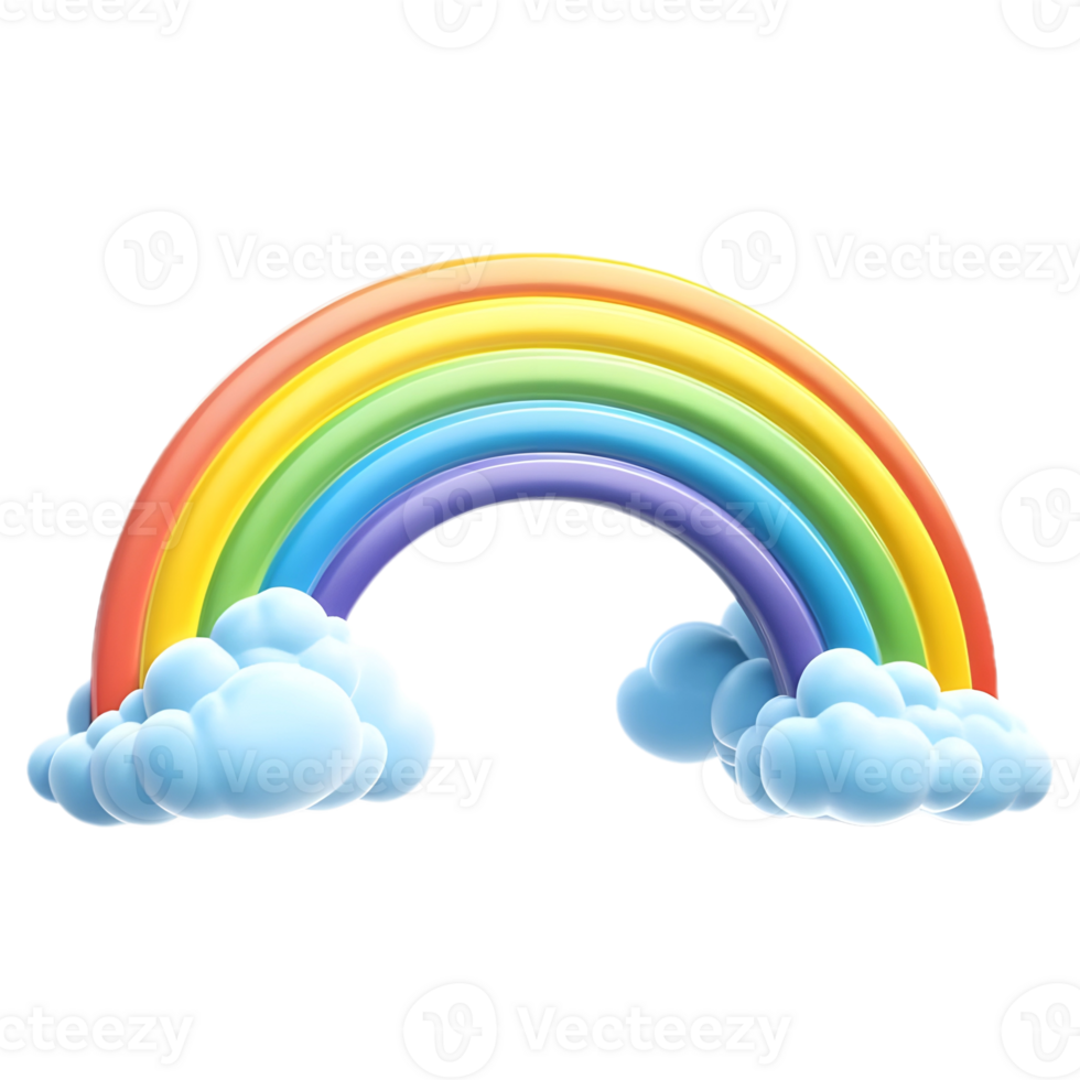 AI generated 3D Rendering of a Colorful Rainbow on Transparent Background - Ai Generated png
