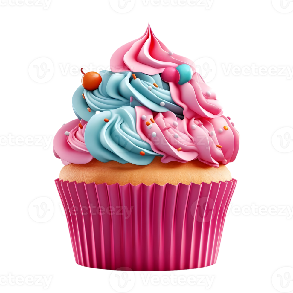 AI generated 3D Rendering of a Colorful Ice Cream Cup on Transparent Background - Ai Generated png