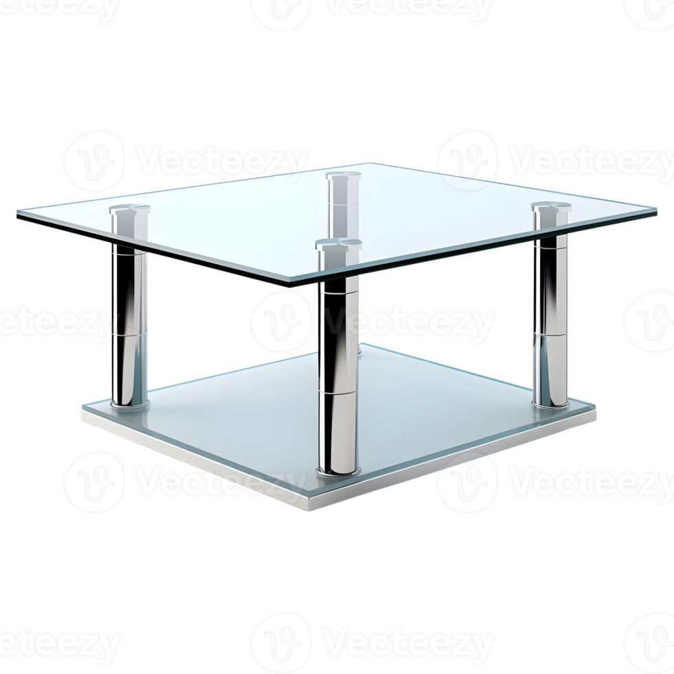 AI generated 3D Rendering of a Glass Table on Transparent Background - Ai Generated png
