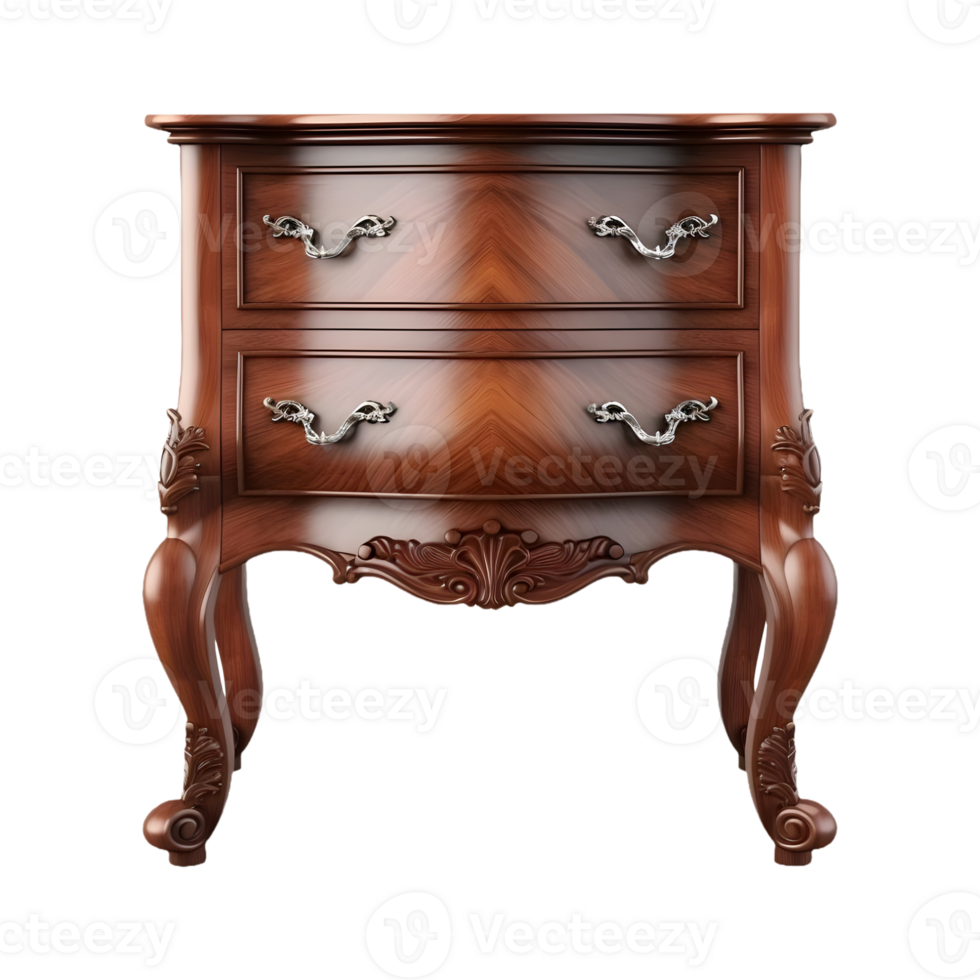 AI generated 3D Rendering of a Bedside Wooden Table on Transparent Background - Ai Generated png