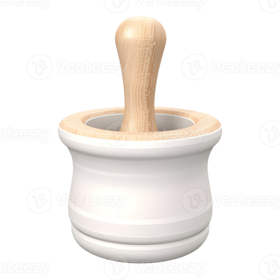 AI generated 3D Rendering of a Wooden Mortar or Pestle on Transparent Background - Ai Generated png