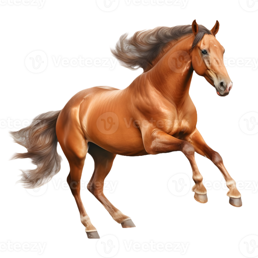 AI generated 3D Rendering of a Horse Running on Transparent Background - Ai Generated png