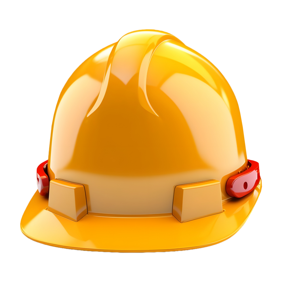 ai generado 3d representación de un construcción trabajador la seguridad casco en transparente antecedentes - ai generado png