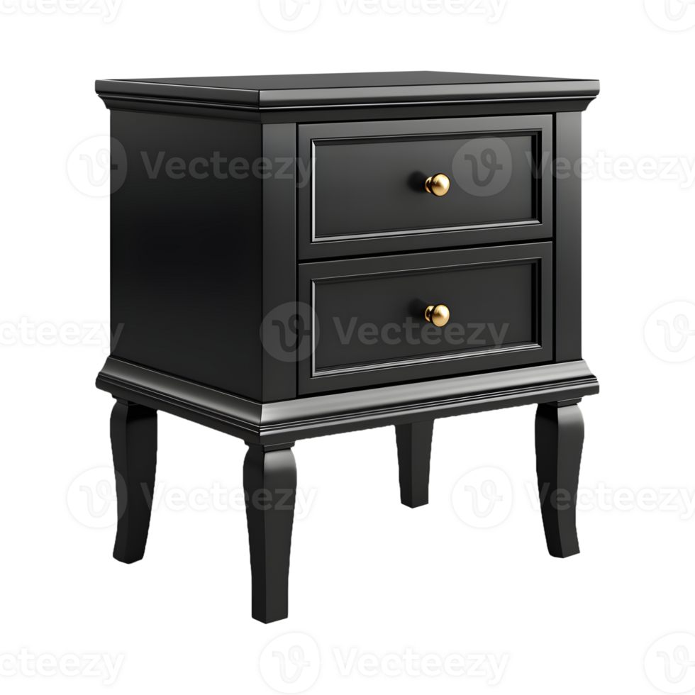 AI generated 3D Rendering of a Bedside Wooden Table on Transparent Background - Ai Generated png