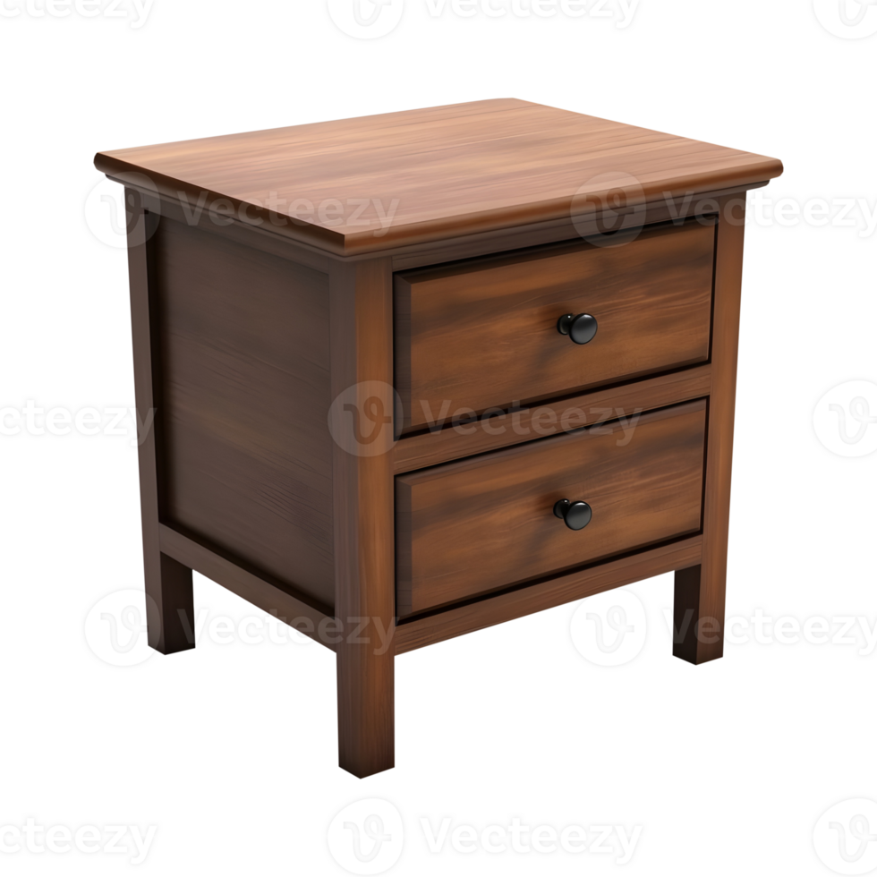 AI generated 3D Rendering of a Bedside Wooden Table on Transparent Background - Ai Generated png