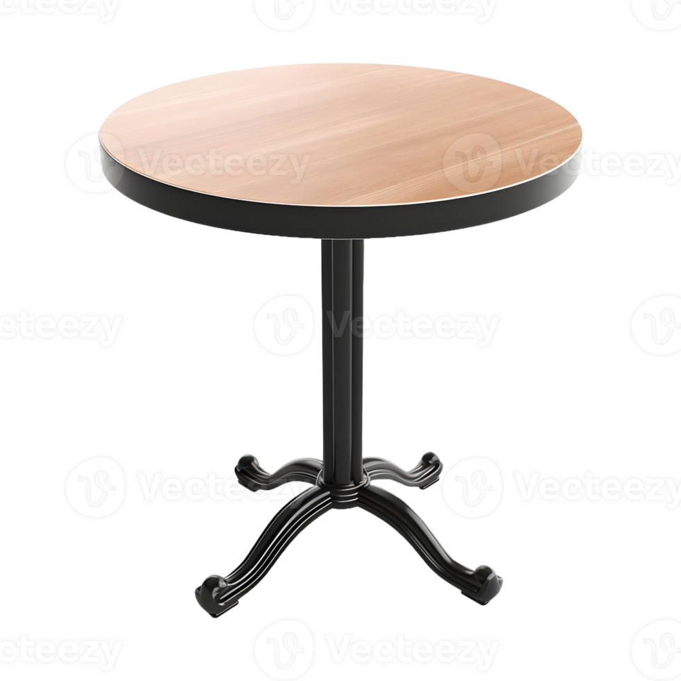 AI generated Rounded Wooden Table on Transparent background - Ai Generated png