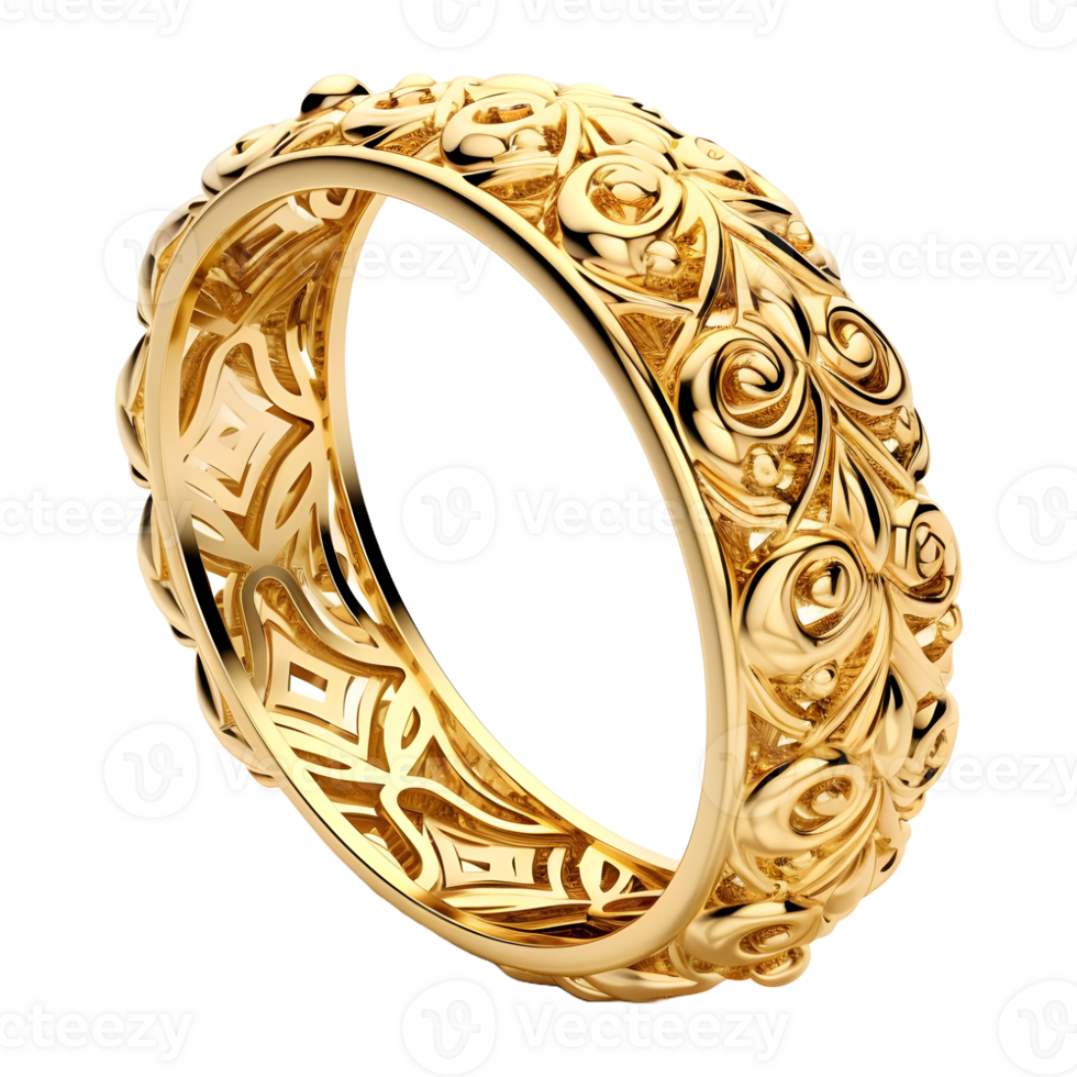 AI generated Gold Ring on Transparent background - Ai Generated png