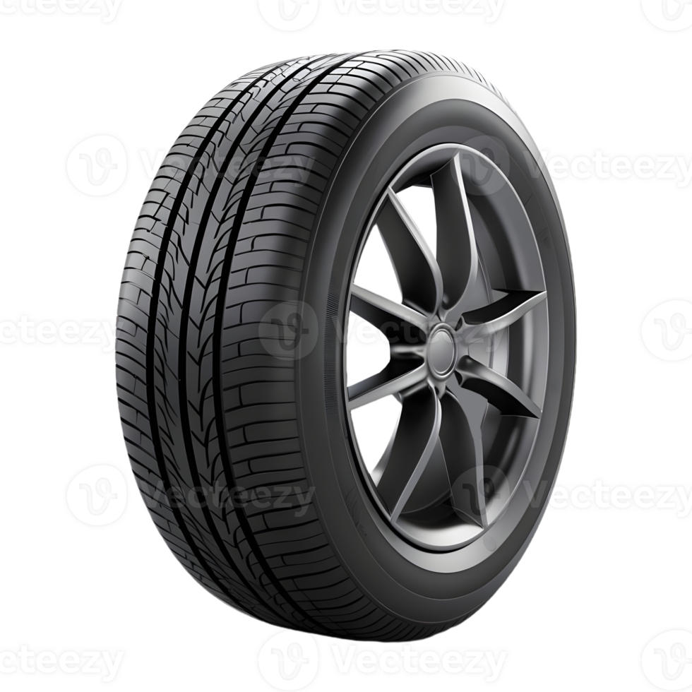 AI generated Car Tire with Rim on Transparent background - Ai Generated png