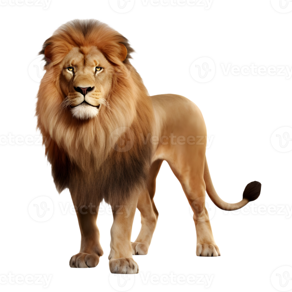 AI generated Lion Standing on Transparent background - Ai Generated png