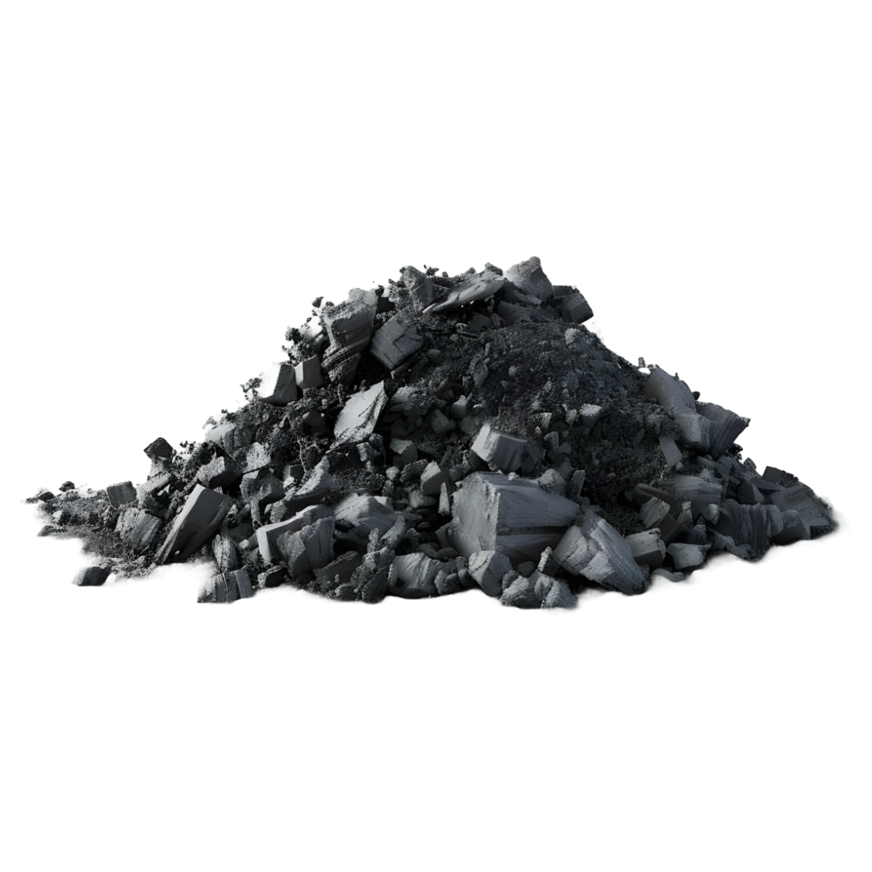 ai generado negro carbón oxido en transparente antecedentes - ai generado png
