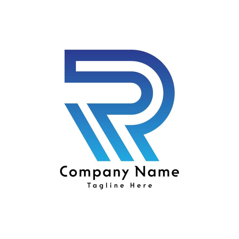 RP or PR letter logo design icon vector