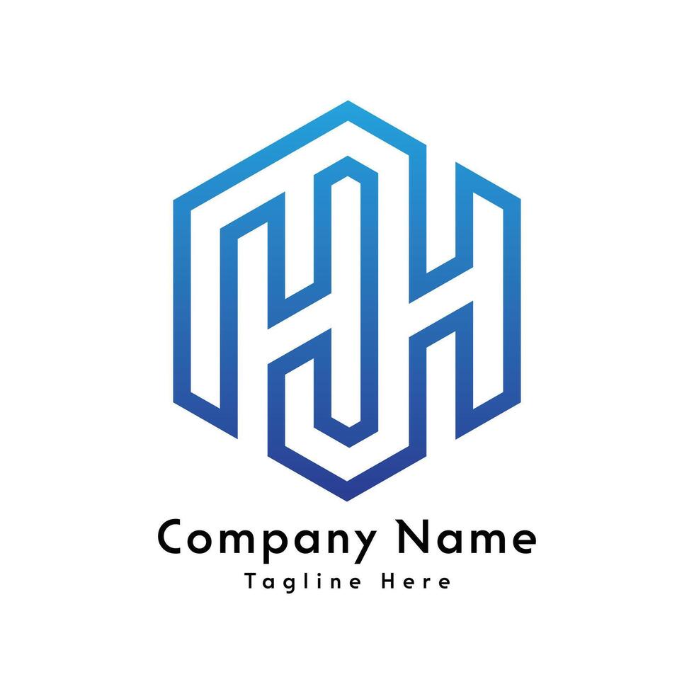 HH letter polygon shape logo design icon vector