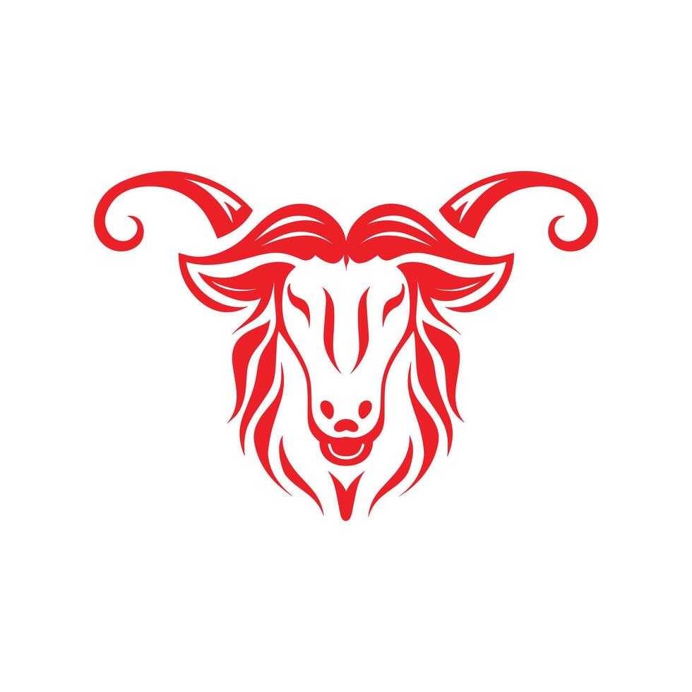 Sheep head logo design icon vector