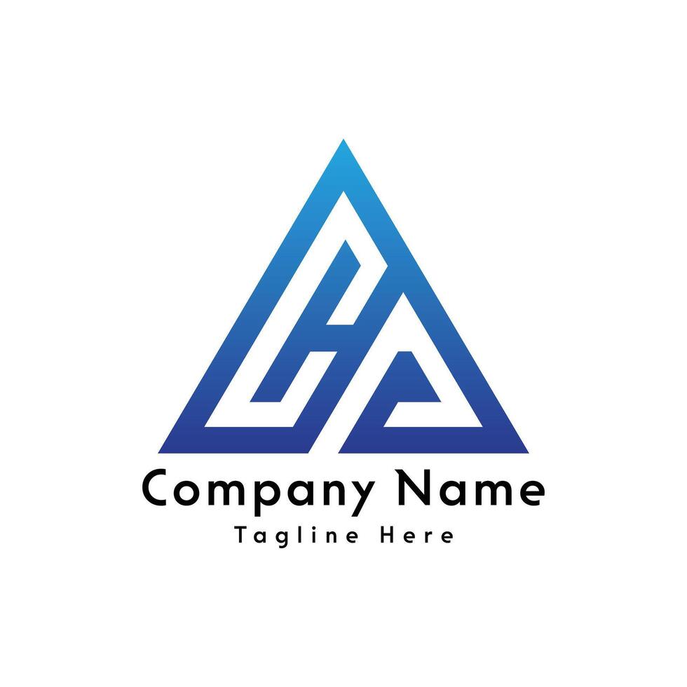 CA letter triangle shape logo design icon vector