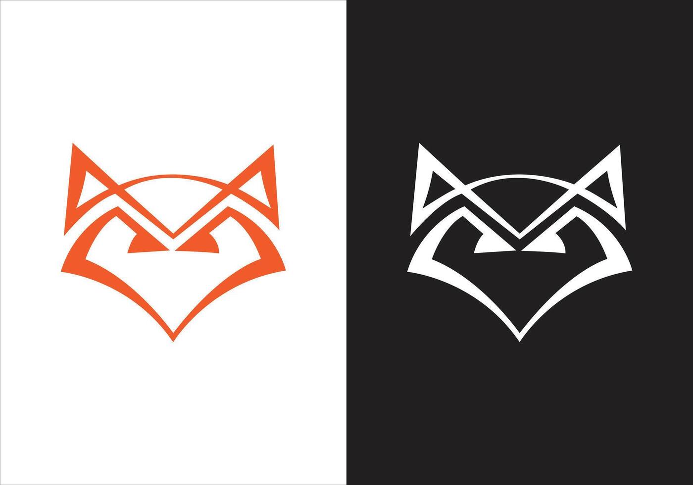 Fox head logo design icon vector