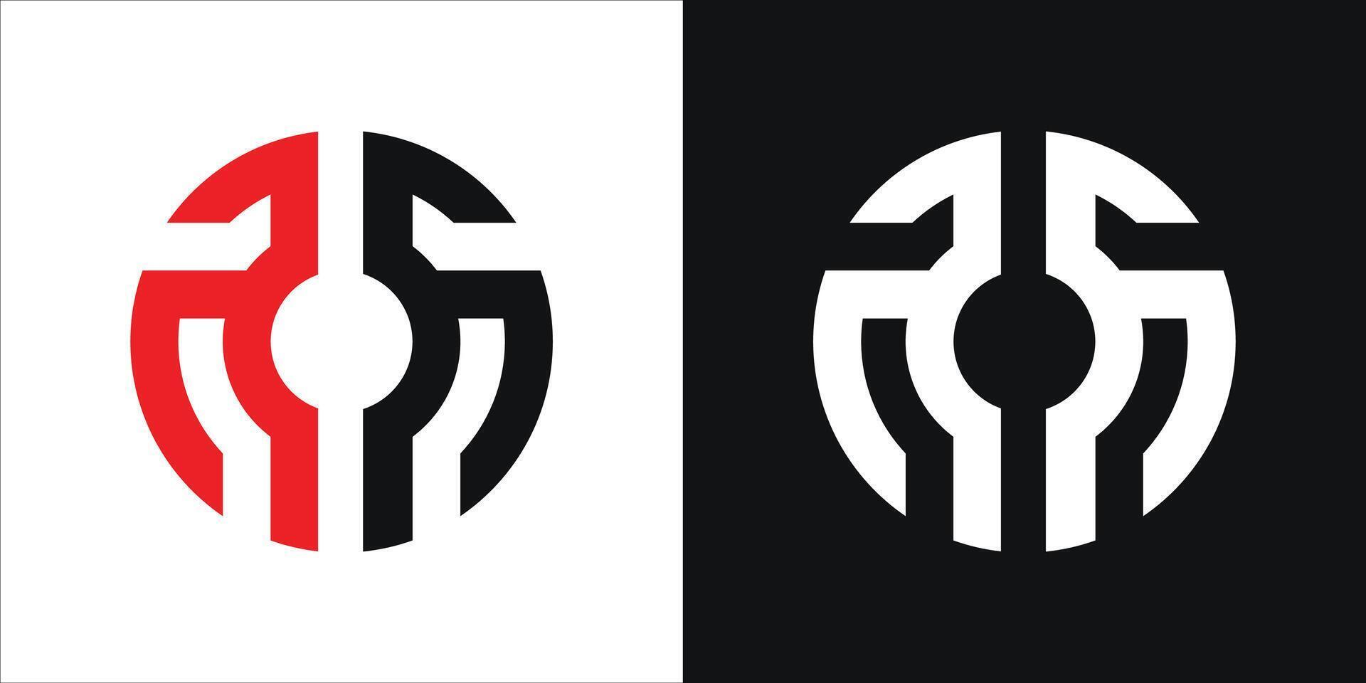 RR letter round logo design icon vector