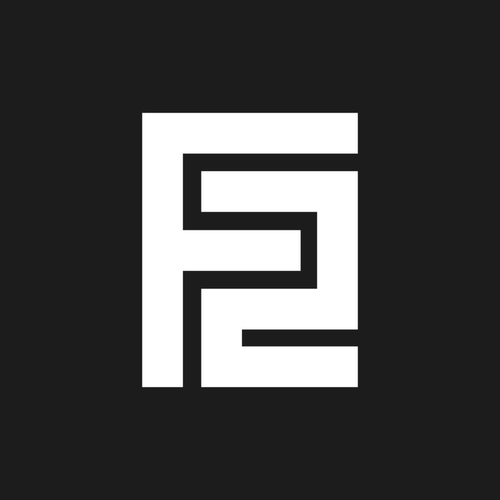 FZ or F2 letter logo design icon vector