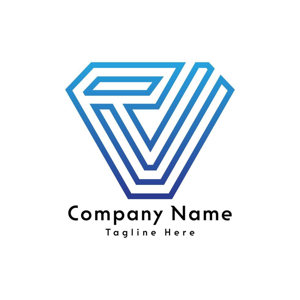 rv letra logo diseño icono vector