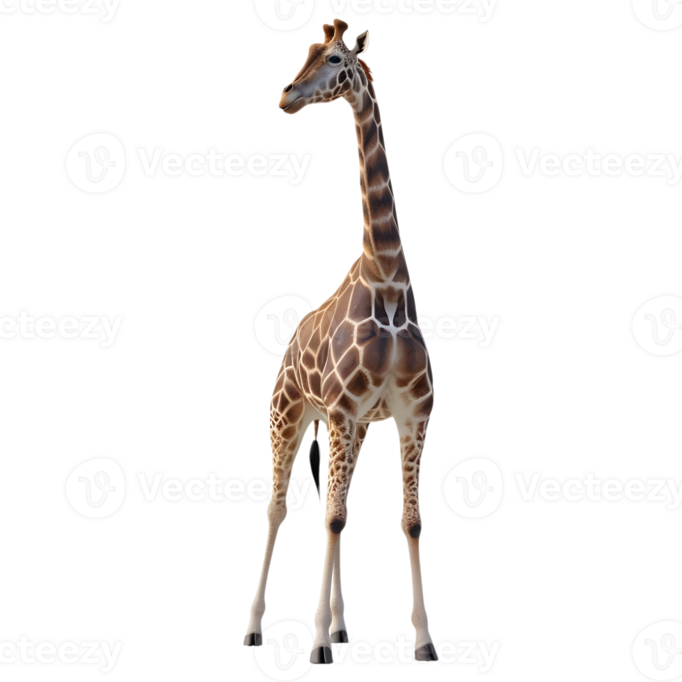 AI generated 3D Rendering of a Giraffe Standing on Transparent Background - Ai Generated png