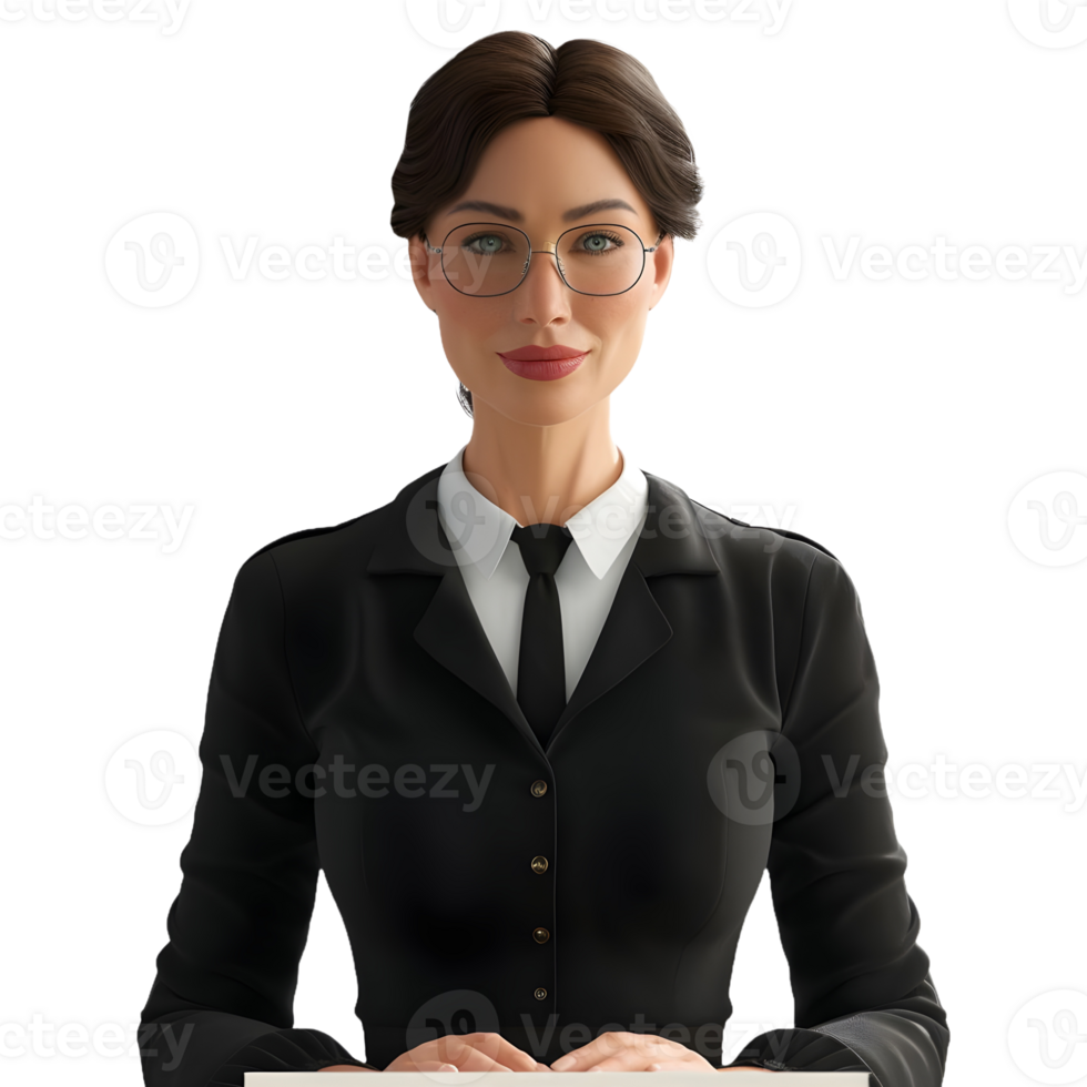 AI generated 3D Rendering of a Female Teacher Standing on Transparent Background - Ai Generated png