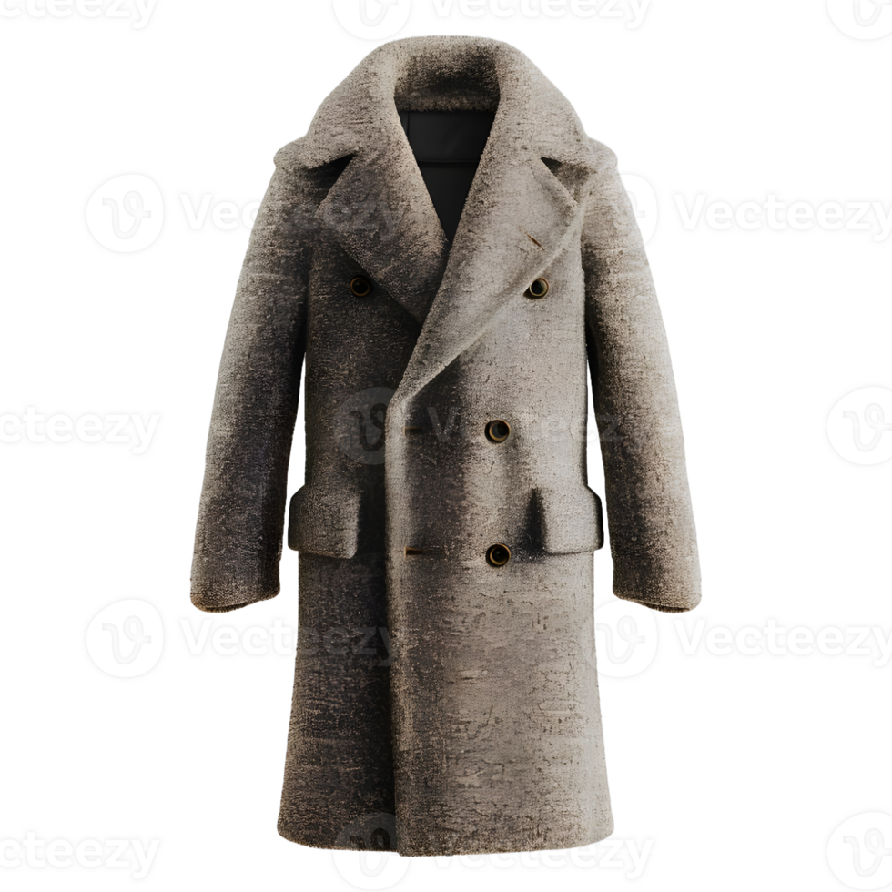 AI generated 3D Rendering of a Winter Long Coat on Transparent Background - Ai Generated png
