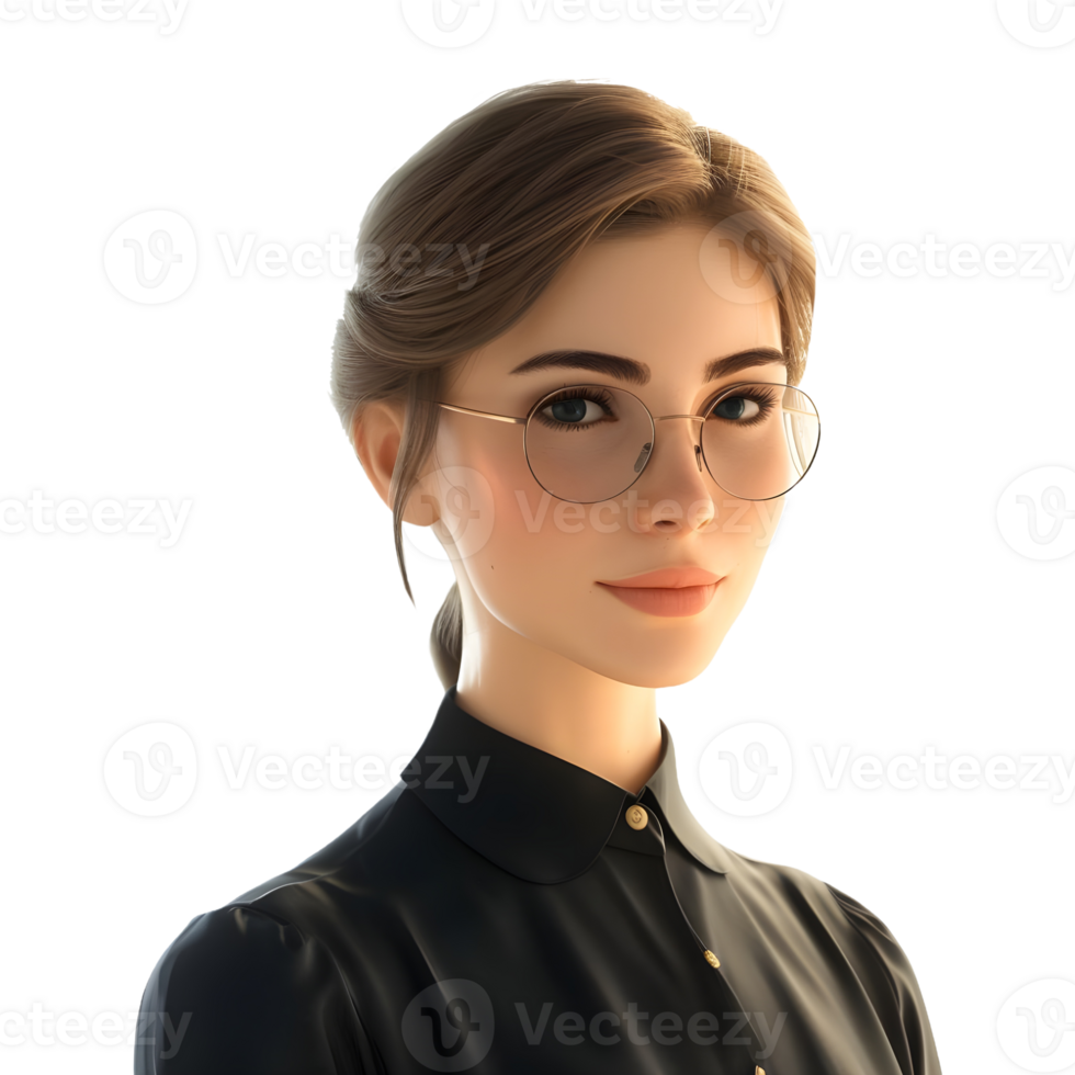 AI generated 3D Rendering of a Female Teacher Standing on Transparent Background - Ai Generated png