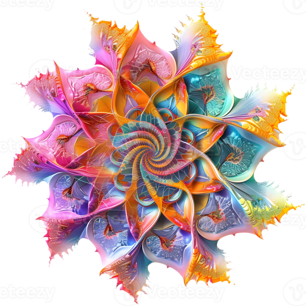 AI generated 3D Rendering of a Mandala Art Flower on Transparent Background - Ai Generated png
