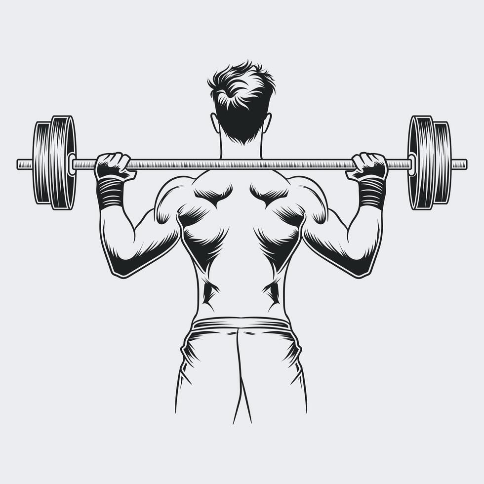 Body Builder Vector graphic, Gym Fitness Symbol