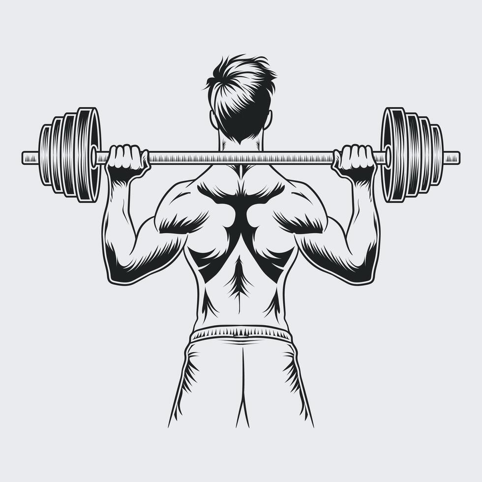 Body Builder Vector graphic, Gym Fitness Symbol
