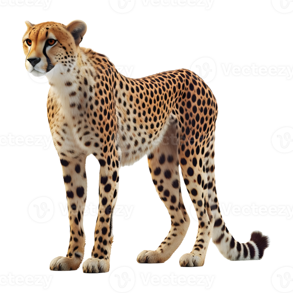 AI generated 3D Rendering of a Wild Leopard on Transparent Background - Ai Generated png